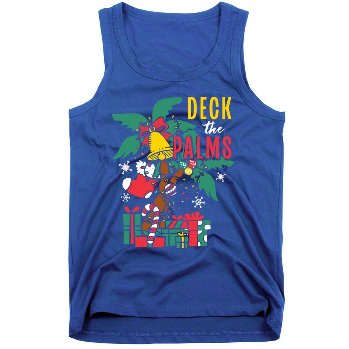 Deck The Palms Island Ocean Beach Merry Christmas Meaningful Gift Tank Top