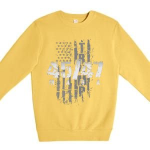 Donald Trump President 4547 Maga Us Flag Premium Crewneck Sweatshirt