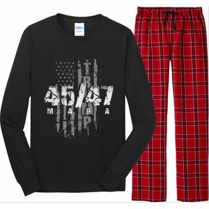 Donald Trump President 4547 Maga Us Flag Long Sleeve Pajama Set