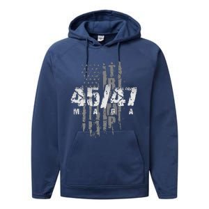 Donald Trump President 4547 Maga Us Flag Performance Fleece Hoodie