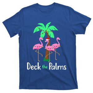 Deck The Palm Trees Flamingo Christmas Holiday Funny Gift T-Shirt