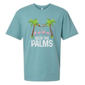 Deck The Palms Flamingo Christmas Light Christmas Gift Meaningful Gift Sueded Cloud Jersey T-Shirt