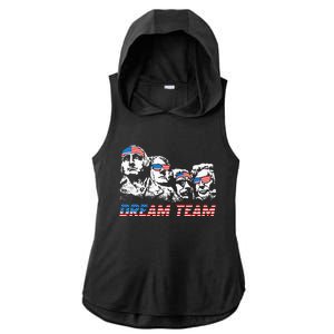 Dream Team President American Flag Patriotic 4th Of July Ladies PosiCharge Tri-Blend Wicking Draft Hoodie Tank