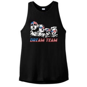 Dream Team President American Flag Patriotic 4th Of July Ladies PosiCharge Tri-Blend Wicking Tank