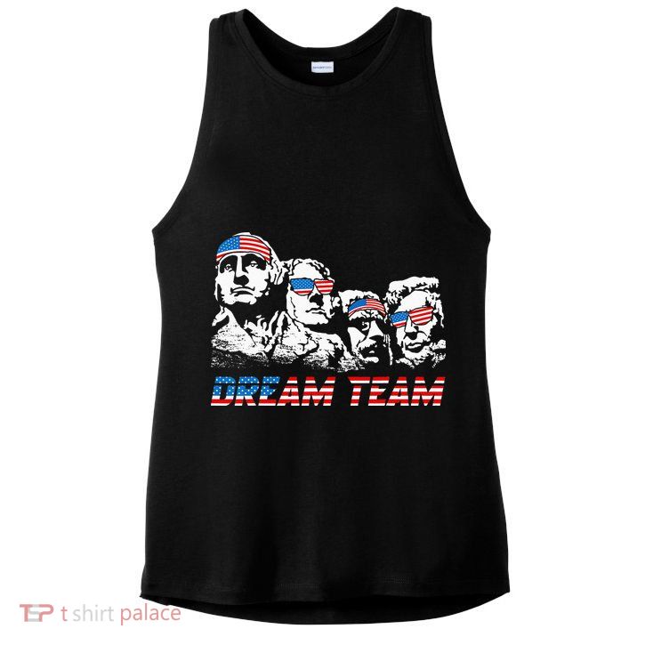Dream Team President American Flag Patriotic 4th Of July Ladies PosiCharge Tri-Blend Wicking Tank
