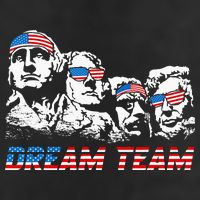 Dream Team President American Flag Patriotic 4th Of July 7 Panel Mesh Trucker Snapback Hat