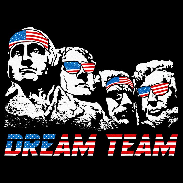 Dream Team President American Flag Patriotic 4th Of July Bucket Hat