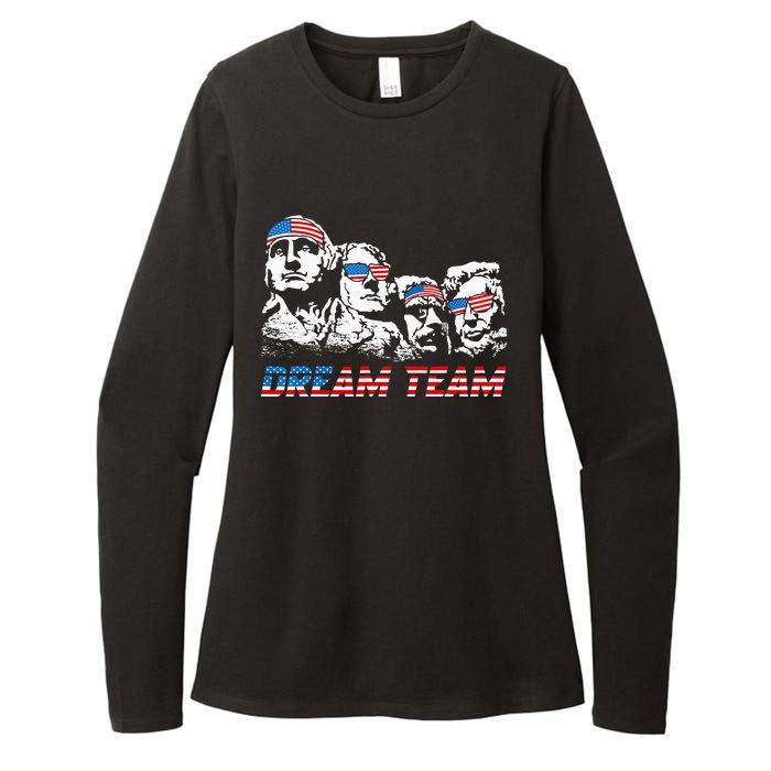 Dream Team President American Flag Patriotic 4th Of July Womens CVC Long Sleeve Shirt