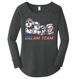 Dream Team President American Flag Patriotic 4th Of July Women's Perfect Tri Tunic Long Sleeve Shirt