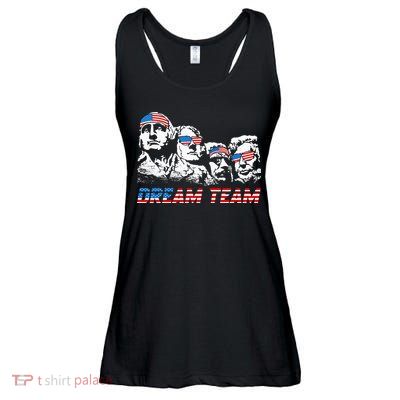 Dream Team President American Flag Patriotic 4th Of July Ladies Essential Flowy Tank
