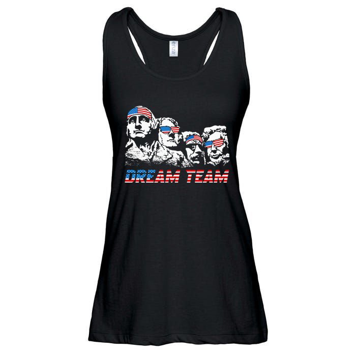 Dream Team President American Flag Patriotic 4th Of July Ladies Essential Flowy Tank