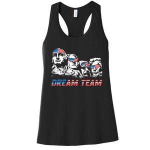 Dream Team President American Flag Patriotic 4th Of July Women's Racerback Tank