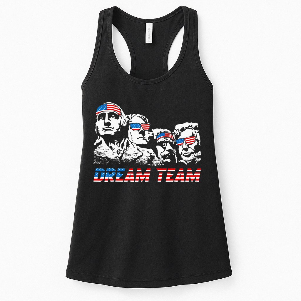 Dream Team President American Flag Patriotic 4th Of July Womens Tank Top