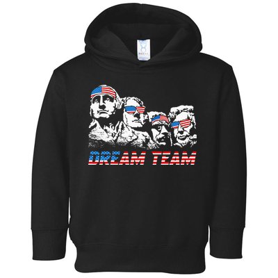 Dream Team President American Flag Patriotic 4th Of July Toddler Hoodie