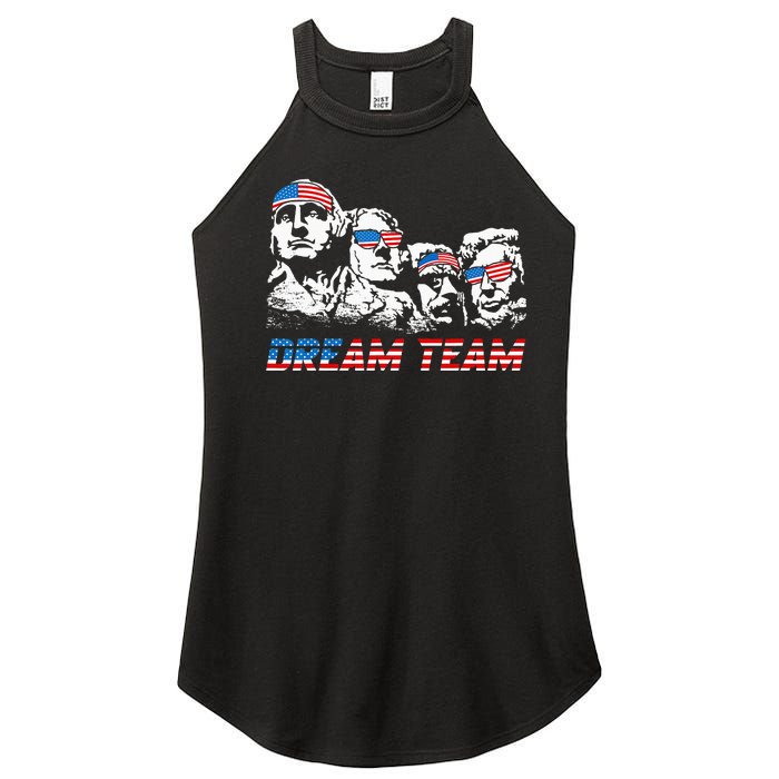 Dream Team President American Flag Patriotic 4th Of July Women's Perfect Tri Rocker Tank