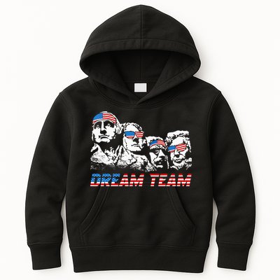 Dream Team President American Flag Patriotic 4th Of July Kids Hoodie