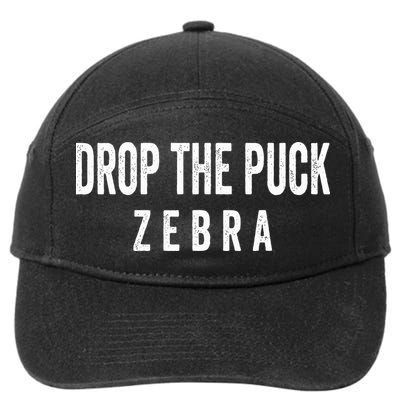 Drop The Puck Zebra 7-Panel Snapback Hat