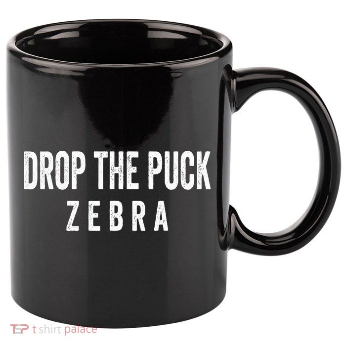 Drop The Puck Zebra 11oz C Handle Ceramic Mug
