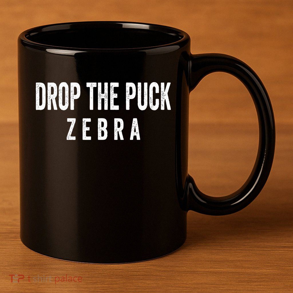 Drop The Puck Zebra 11oz C Handle Ceramic Mug
