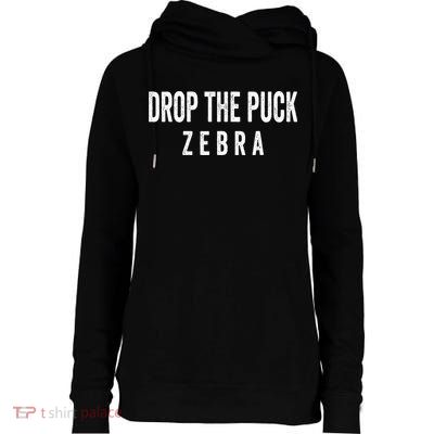 Drop The Puck Zebra Womens Funnel Neck Pullover Hood