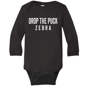 Drop The Puck Zebra Baby Long Sleeve Bodysuit