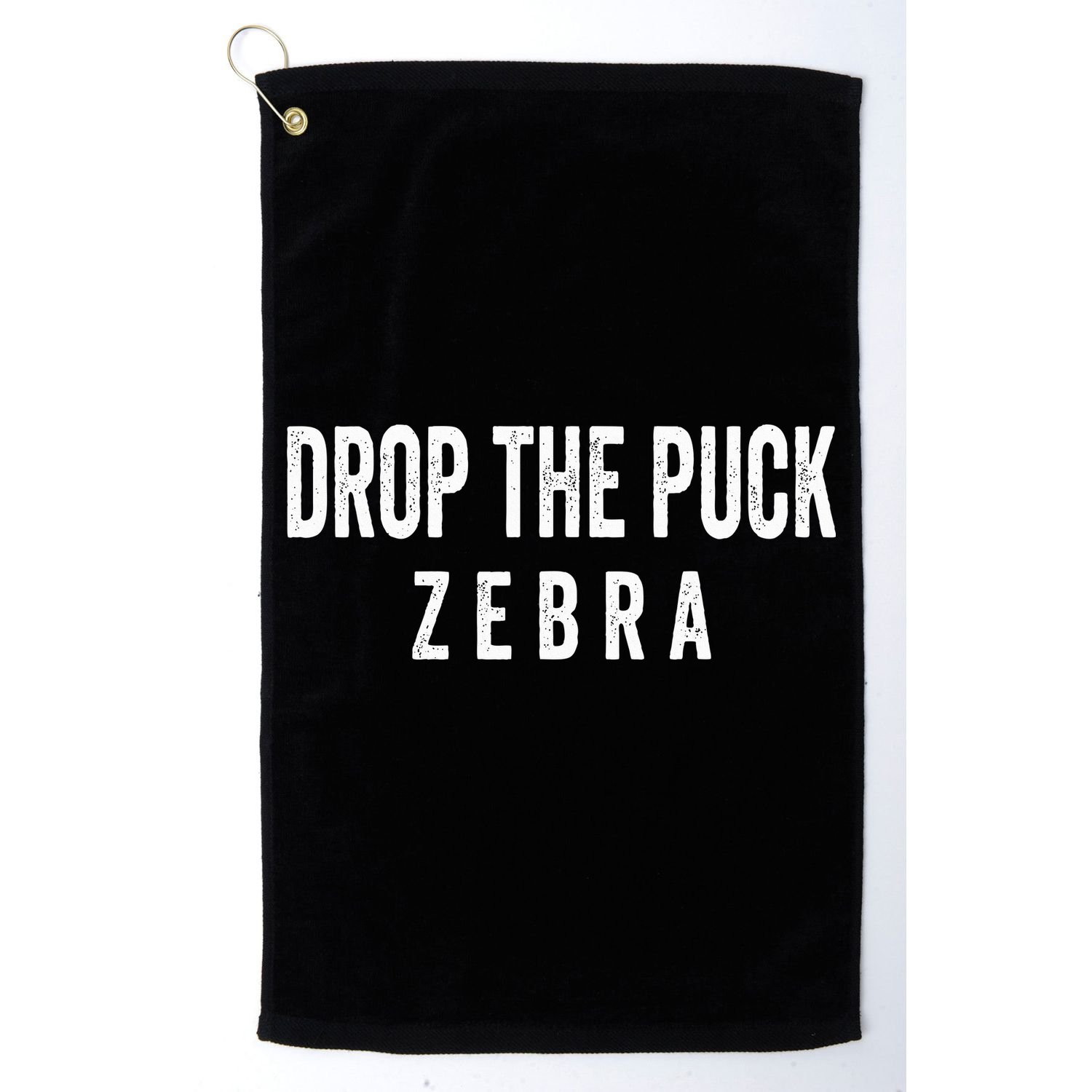 Drop The Puck Zebra Golf Towel
