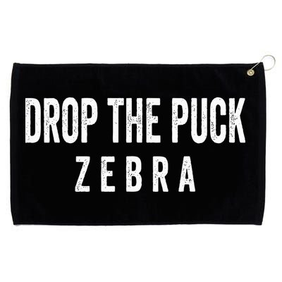 Drop The Puck Zebra Grommeted Golf Towel