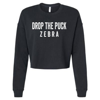 Drop The Puck Zebra Cropped Pullover Crew