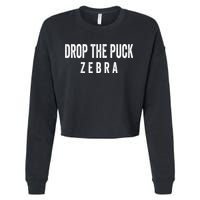 Drop The Puck Zebra Cropped Pullover Crew