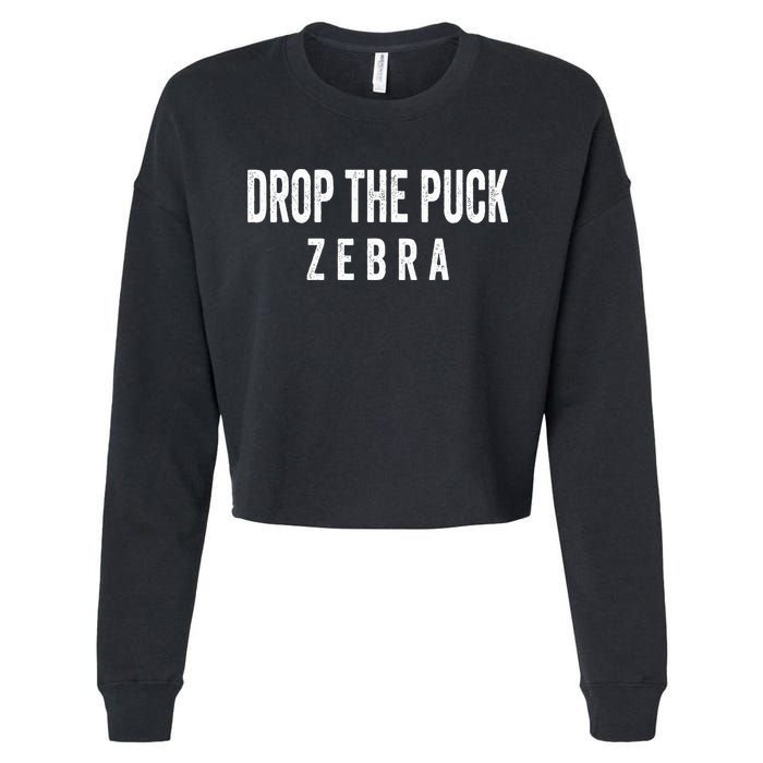 Drop The Puck Zebra Cropped Pullover Crew