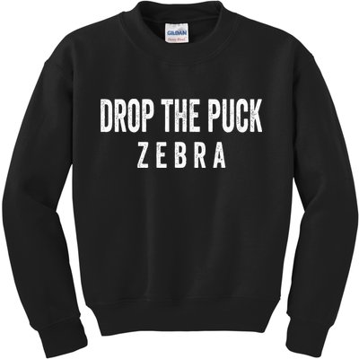 Drop The Puck Zebra Kids Sweatshirt