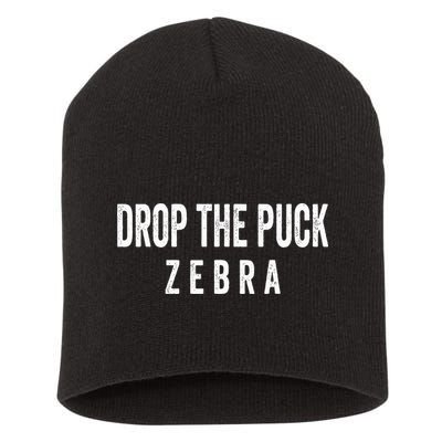 Drop The Puck Zebra Short Acrylic Beanie