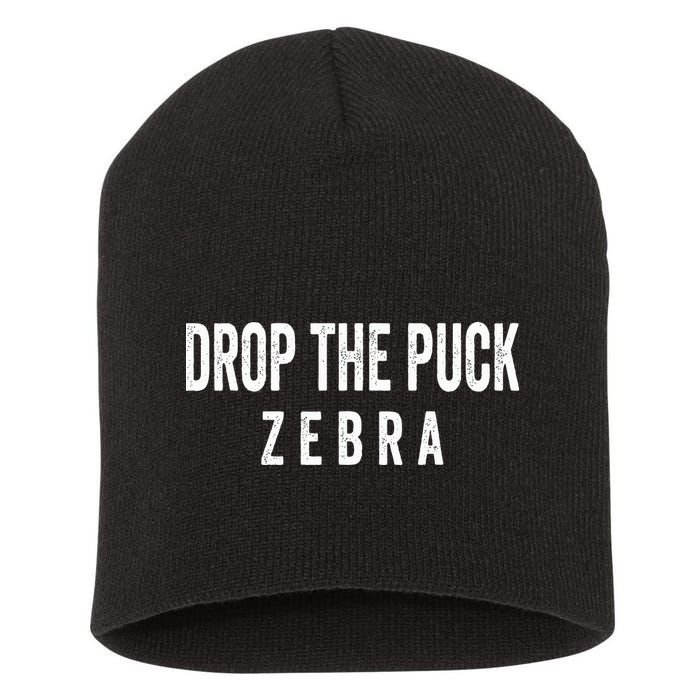 Drop The Puck Zebra Short Acrylic Beanie
