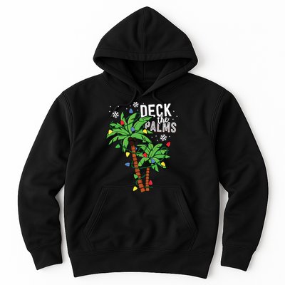 Deck The Palms Tropical Hawaii Christmas Palm Tree Lights Hoodie