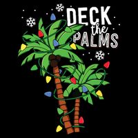 Deck The Palms Tropical Hawaii Christmas Palm Tree Lights Sweatshirt