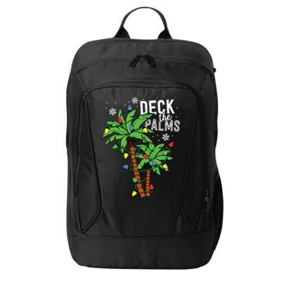 Deck The Palms Tropical Hawaii Christmas Palm Tree Lights City Backpack