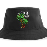 Deck The Palms Tropical Hawaii Christmas Palm Tree Lights Sustainable Bucket Hat