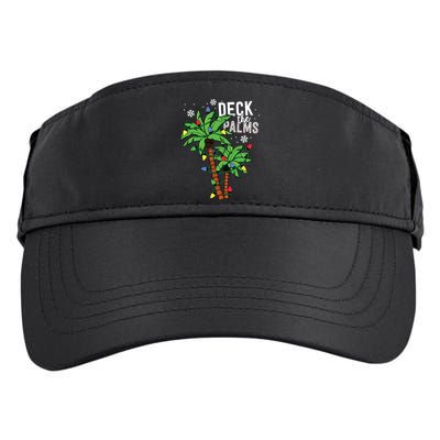 Deck The Palms Tropical Hawaii Christmas Palm Tree Lights Adult Drive Performance Visor