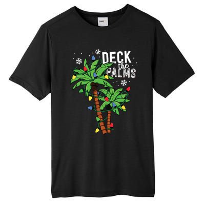 Deck The Palms Tropical Hawaii Christmas Palm Tree Lights Tall Fusion ChromaSoft Performance T-Shirt