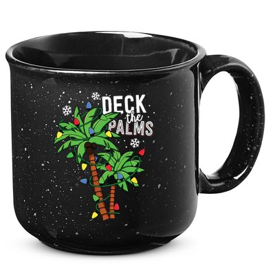 Deck The Palms Tropical Hawaii Christmas Palm Tree Lights 15oz Campfire Ceramic Mug