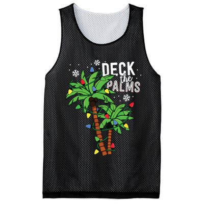 Deck The Palms Tropical Hawaii Christmas Palm Tree Lights Mesh Reversible Basketball Jersey Tank