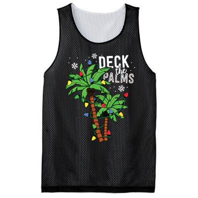 Deck The Palms Tropical Hawaii Christmas Palm Tree Lights Mesh Reversible Basketball Jersey Tank