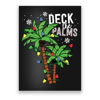 Deck The Palms Tropical Hawaii Christmas Palm Tree Lights Poster