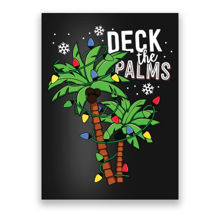 Deck The Palms Tropical Hawaii Christmas Palm Tree Lights Poster