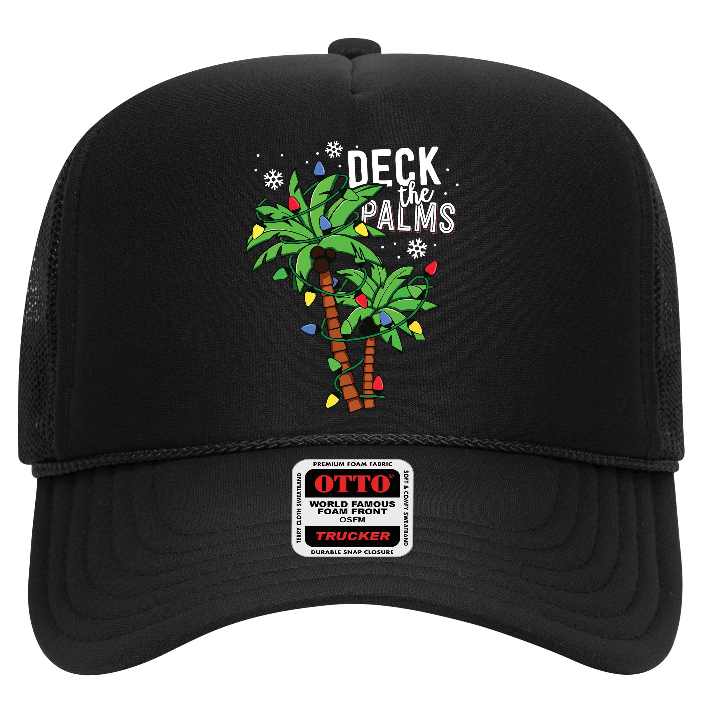 Deck The Palms Tropical Hawaii Christmas Palm Tree Lights Hat