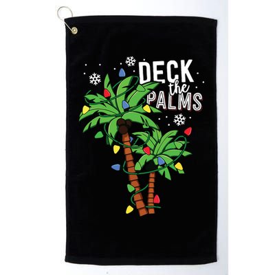 Deck The Palms Tropical Hawaii Christmas Palm Tree Lights Golf Towel