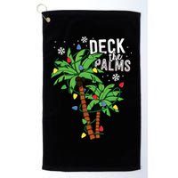Deck The Palms Tropical Hawaii Christmas Palm Tree Lights Golf Towel