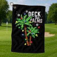 Deck The Palms Tropical Hawaii Christmas Palm Tree Lights Golf Towel