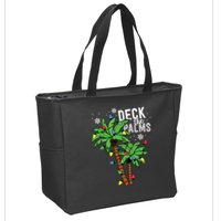 Deck The Palms Tropical Hawaii Christmas Palm Tree Lights Zip Tote Bag