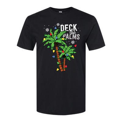 Deck The Palms Tropical Hawaii Christmas Palm Tree Lights Softstyle® CVC T-Shirt